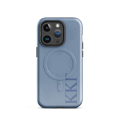 Kappa Kappa Gamma blue owl iPhone 14 Pro case – minimalist sorority design with Greek letters, durable slim protective phone case