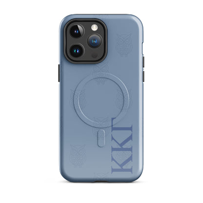 Kappa Kappa Gamma ΚΚΓ iPhone 14 Pro Max case with repeating owl motif, lightweight dual-layer protection, subtle minimalist sorority design