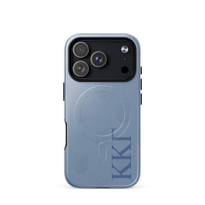 Kappa Kappa Gamma ΚΚΓ iPhone 17 Pro case with repeating owl motif, lightweight dual-layer protection, subtle minimalist sorority design