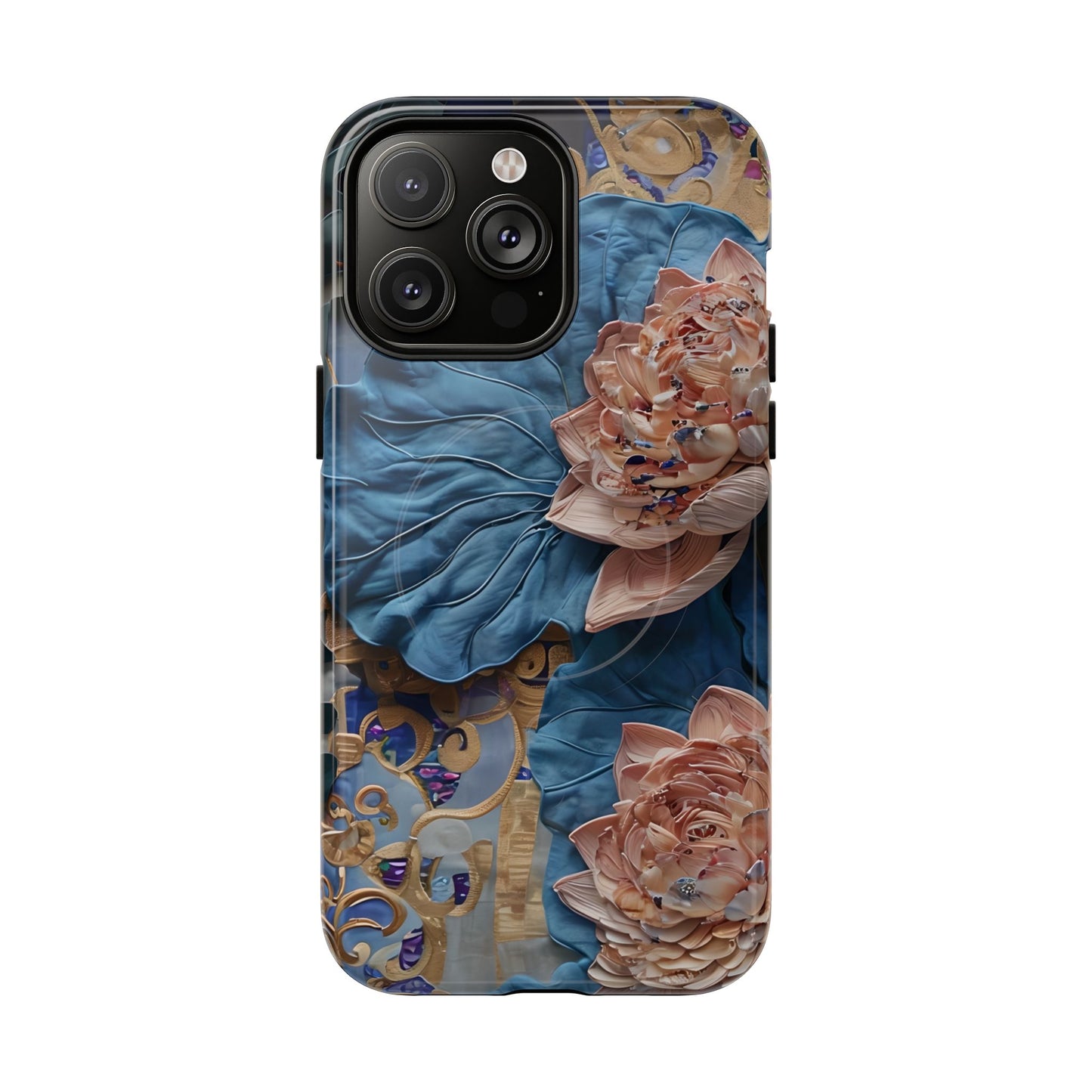 Peony Midnight Tapestry floral iPhone 14 Pro Max MagSafe phone case with botanical peony design