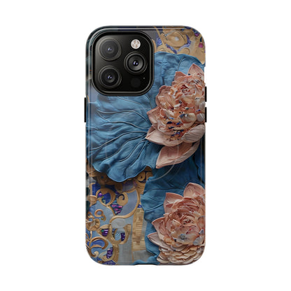 Peony Midnight Tapestry floral iPhone 14 Pro Max MagSafe phone case with botanical peony design