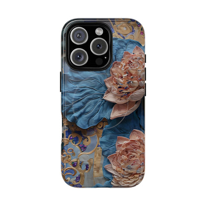 Peony Midnight Tapestry floral iPhone 16 Pro MagSafe phone case with botanical peony design