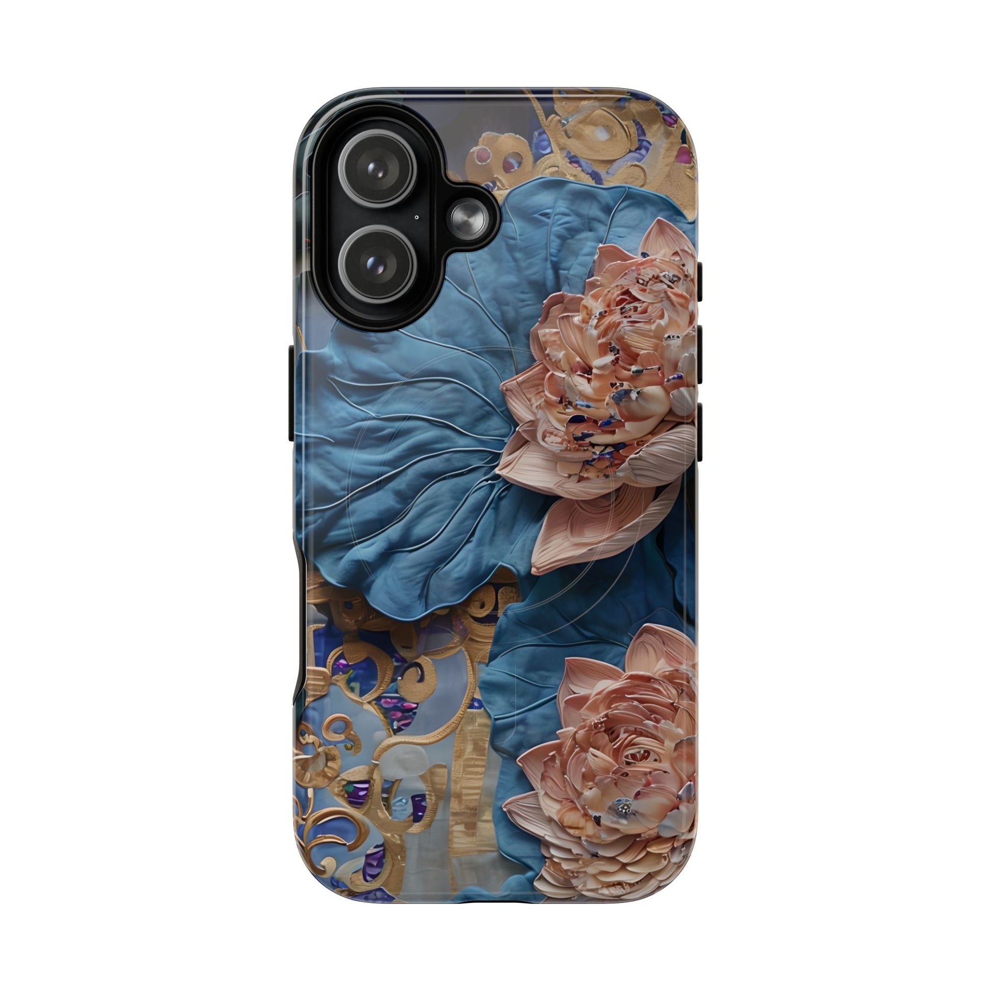 Peony Midnight Tapestry floral iPhone 17 MagSafe phone case with botanical peony design