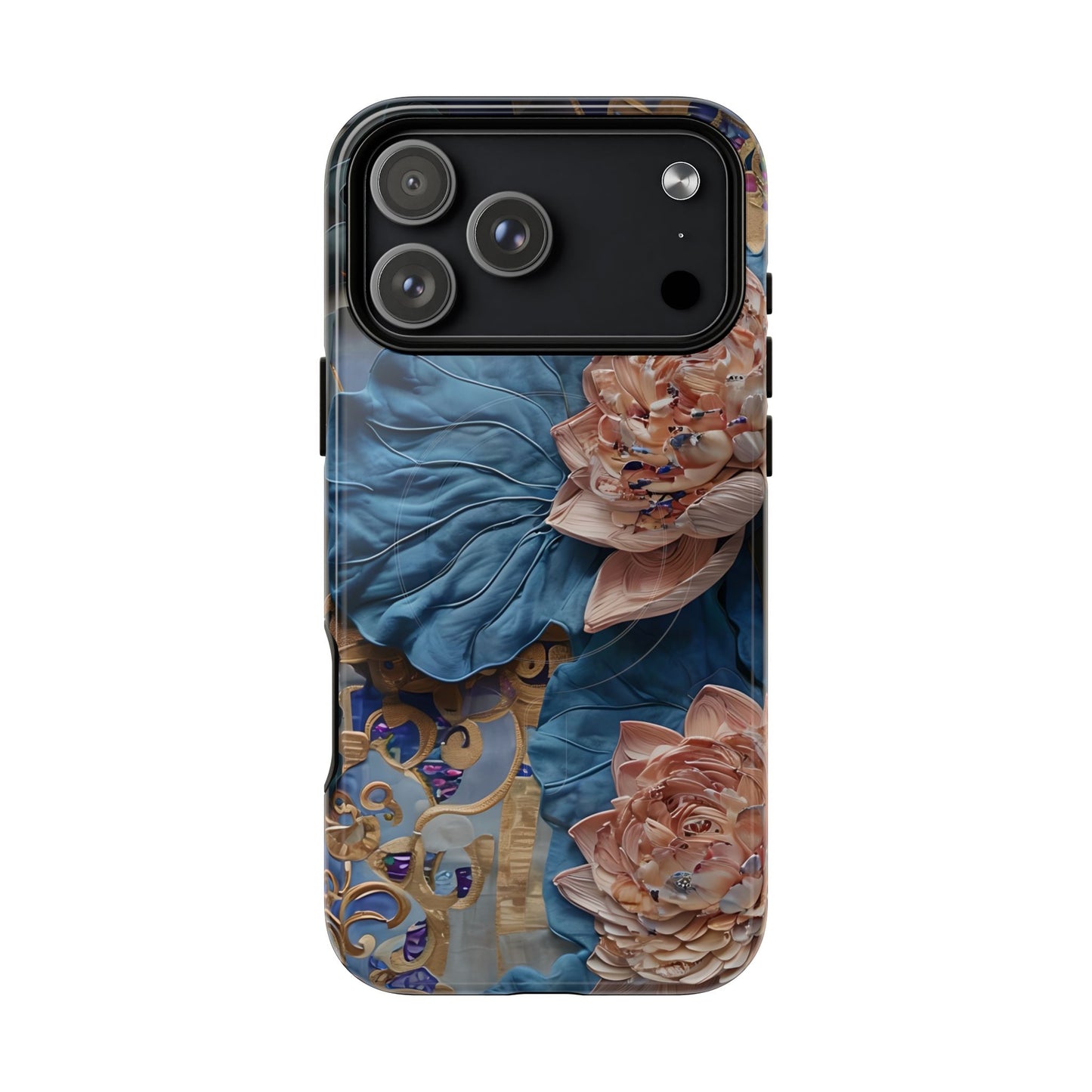 Peony Midnight Tapestry floral iPhone 17 Pro Max MagSafe phone case with botanical peony design