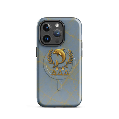 Tri Delta Dolphin and Pansies iPhone 14 Pro case - heirloom-quality Delta Delta Delta gift for bid day, big little reveals, graduation, and alumnae