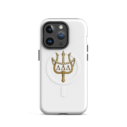 Tri Delta Trident and Pearls iPhone 14 Pro case - timeless DDD gift for bid day, big little reveals, graduation, and alumnae