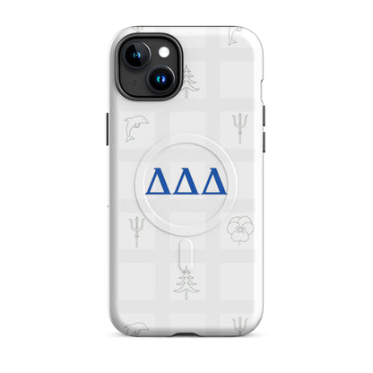 Delta Delta Delta Subtle Symbol iPhone 15 Plus case - minimalist Tri Delta gift for bid day, big little reveal, or graduation