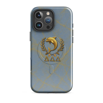 Tri Delta Dolphin and Pansies iPhone 16 Pro Max case - heirloom-quality Delta Delta Delta gift for bid day, big little reveals, graduation, and alumnae