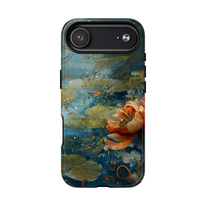 Waterlily floral iPhone 17 Air MagSafe phone case with botanical water garden flower design