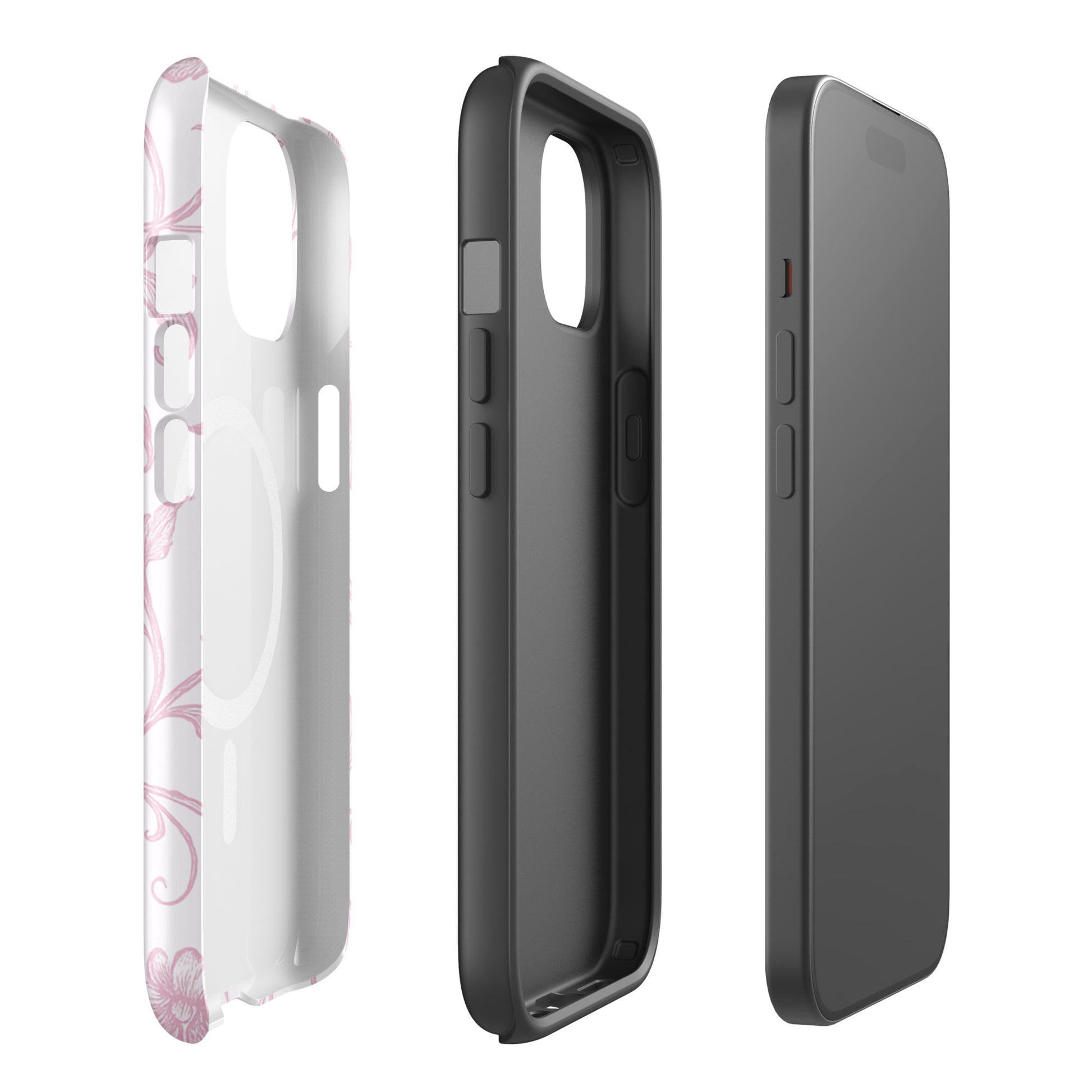Zeta Tau Alpha floral toile iPhone case protective dual layers on white background